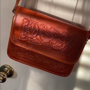 Mexican hand tooled leather purse!!